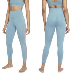Nike Dri-Fit Blue High Rise Crochet Edge 7/8 Leggings - 47015